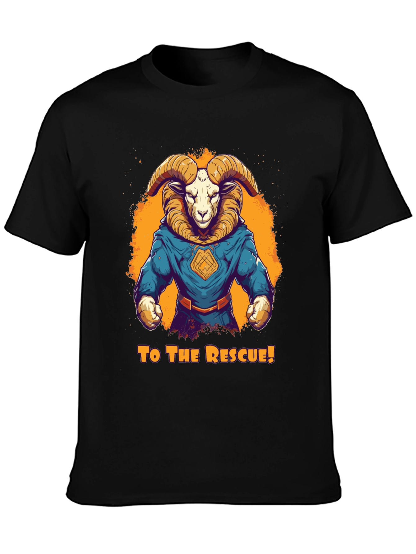 Ram Superhero T-Shirt - To The Rescue! Design