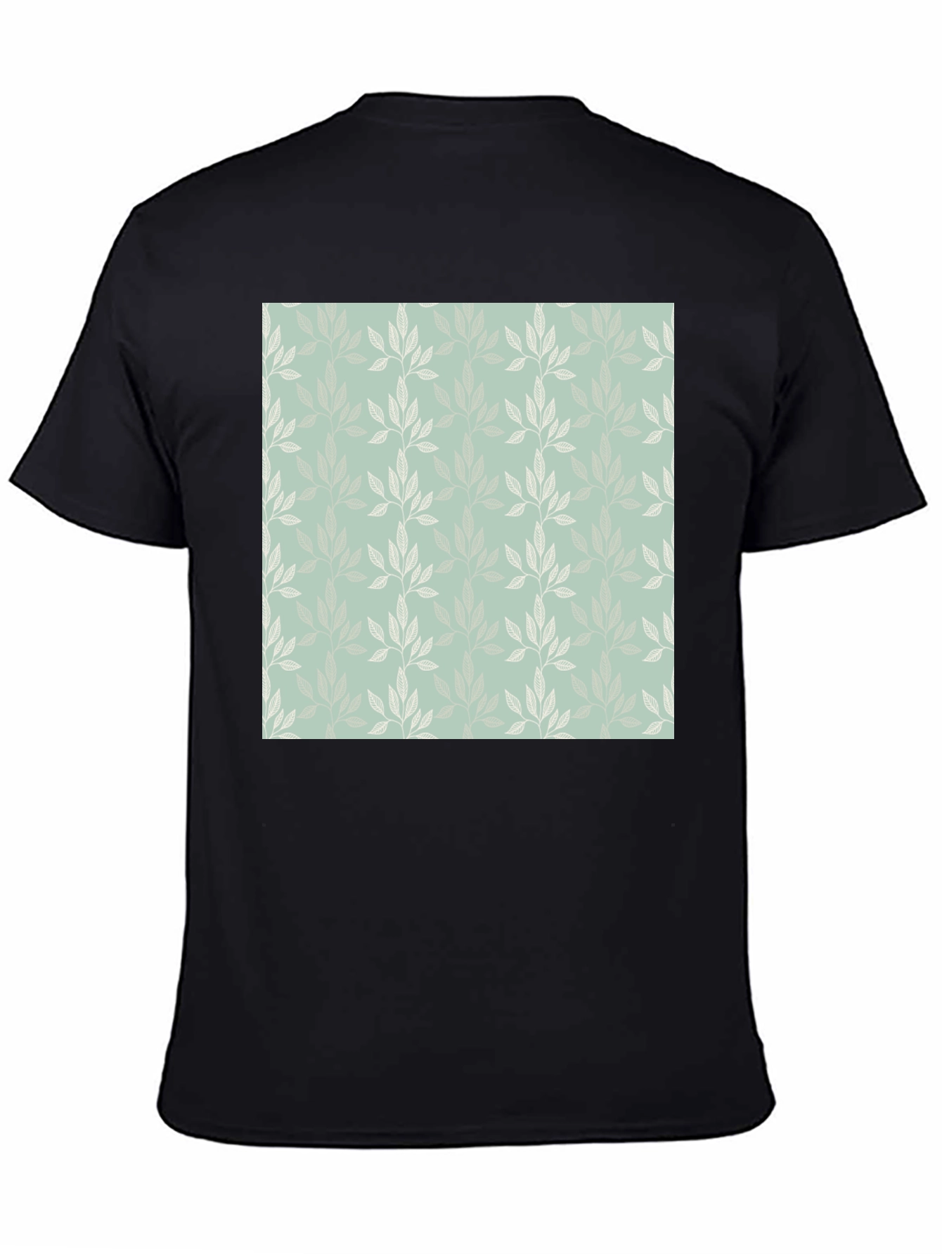 Leaf Pattern Graphic Black Tee