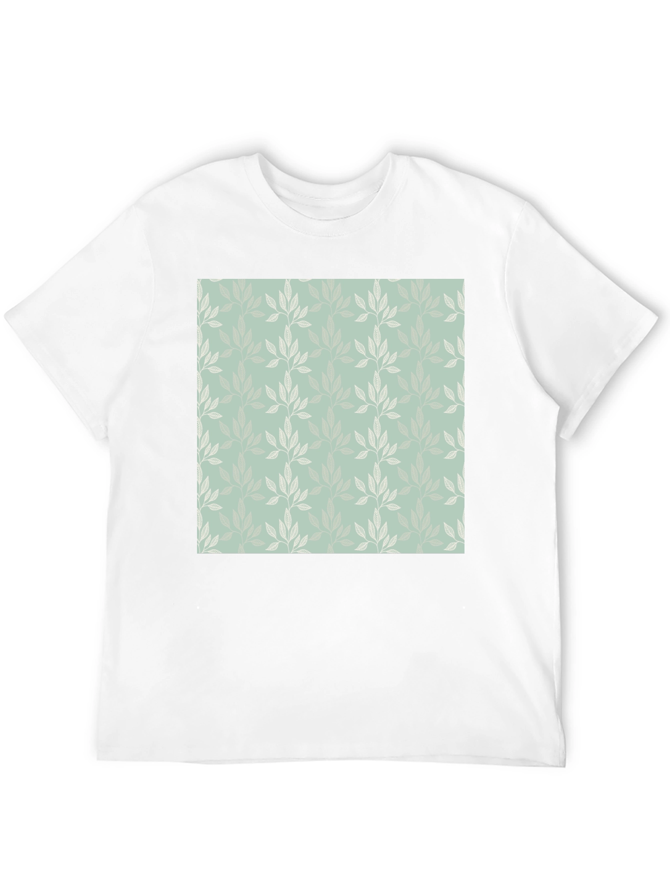 Leaf Pattern Graphic Black Tee