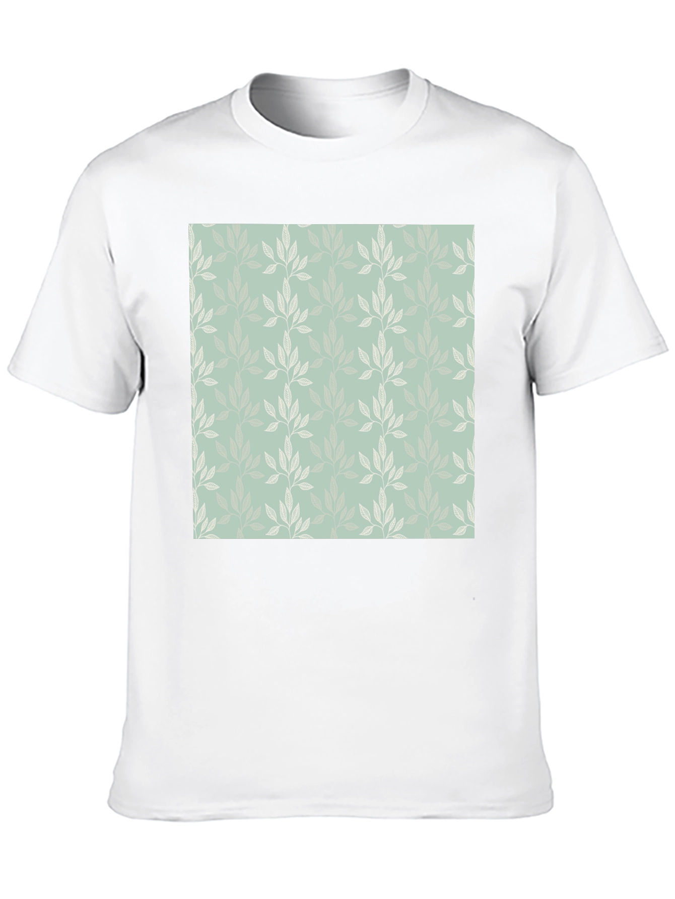Leaf Pattern Graphic Black Tee