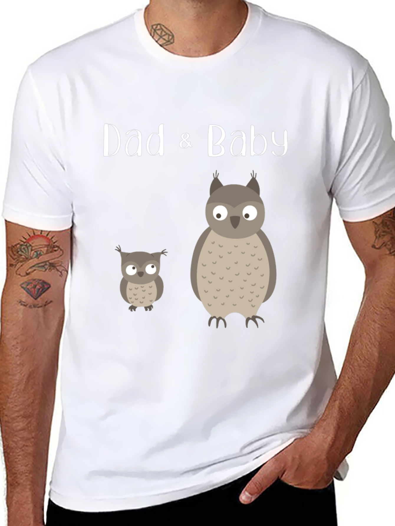 Dad & Baby Matching Owl Graphic Tee