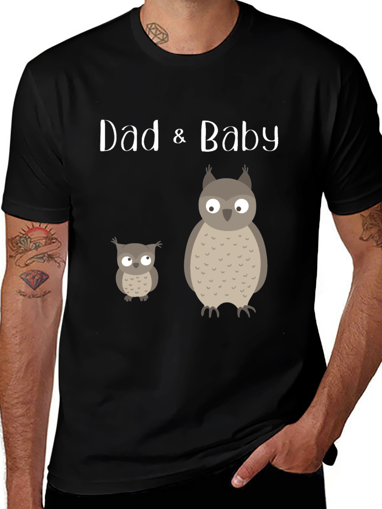 Dad & Baby Matching Owl Graphic Tee