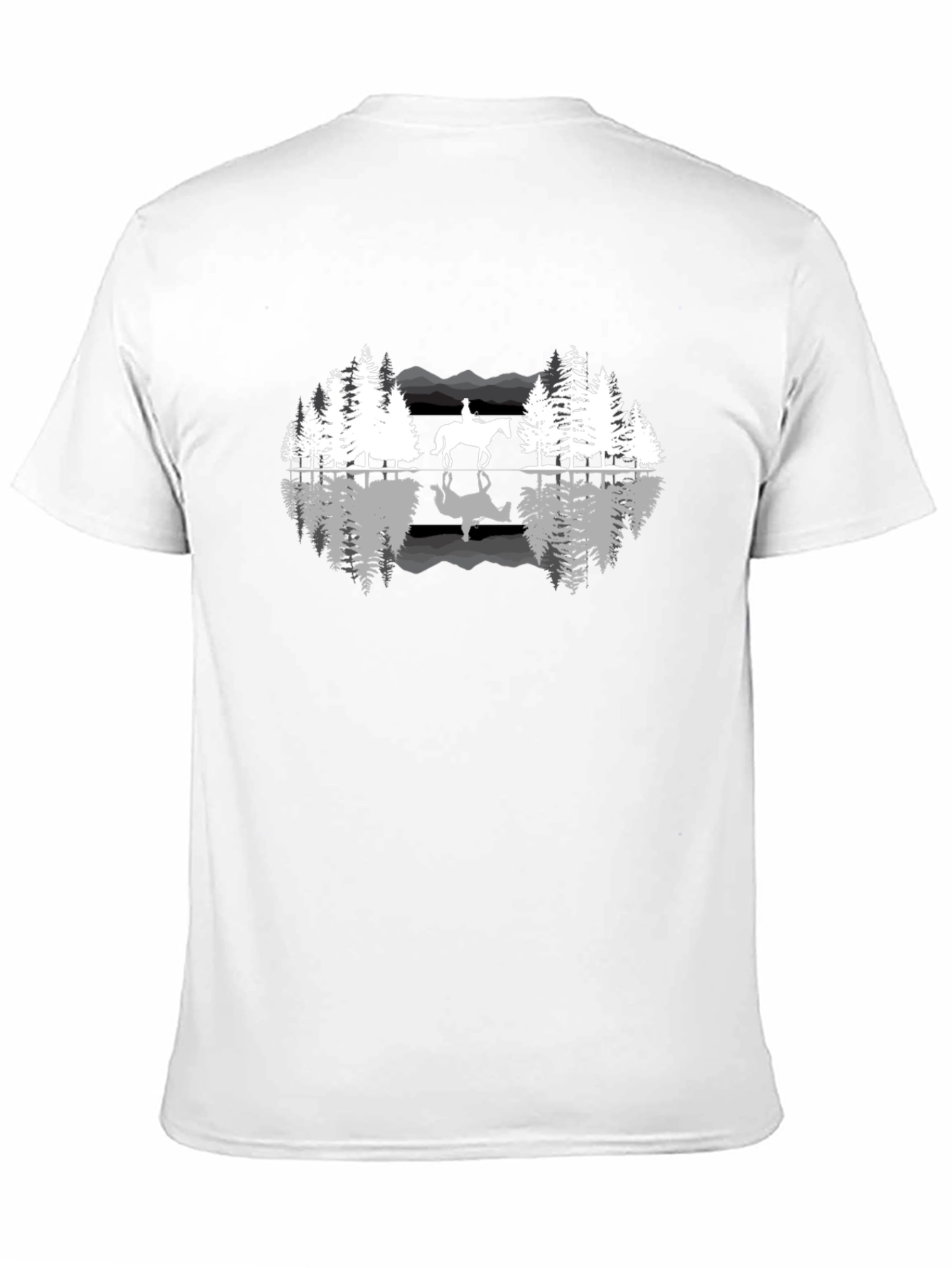 Nature Horse Riding Graphic Black T-Shirt
