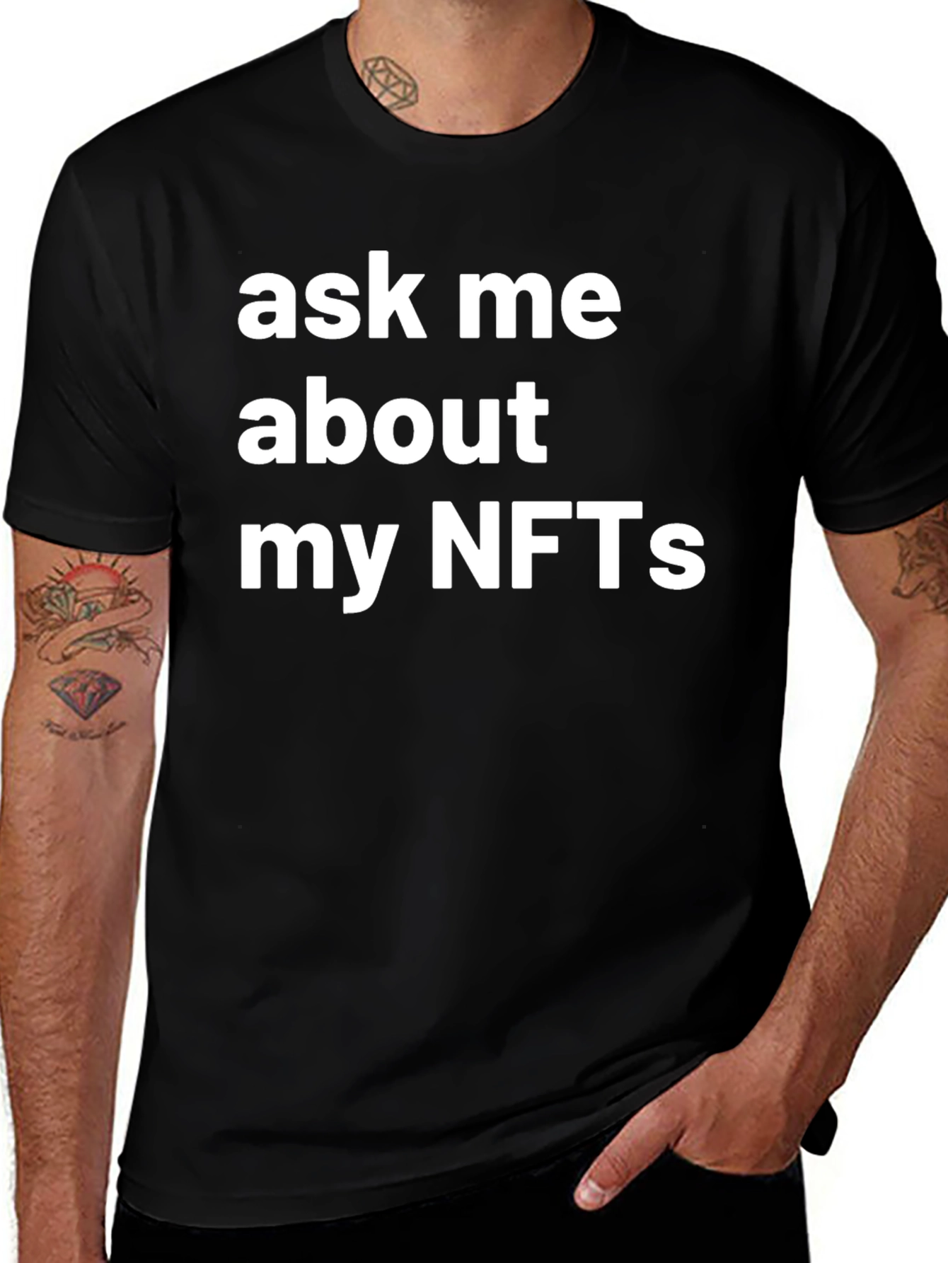 Ask Me About My NFTs Graphic Tee - Black