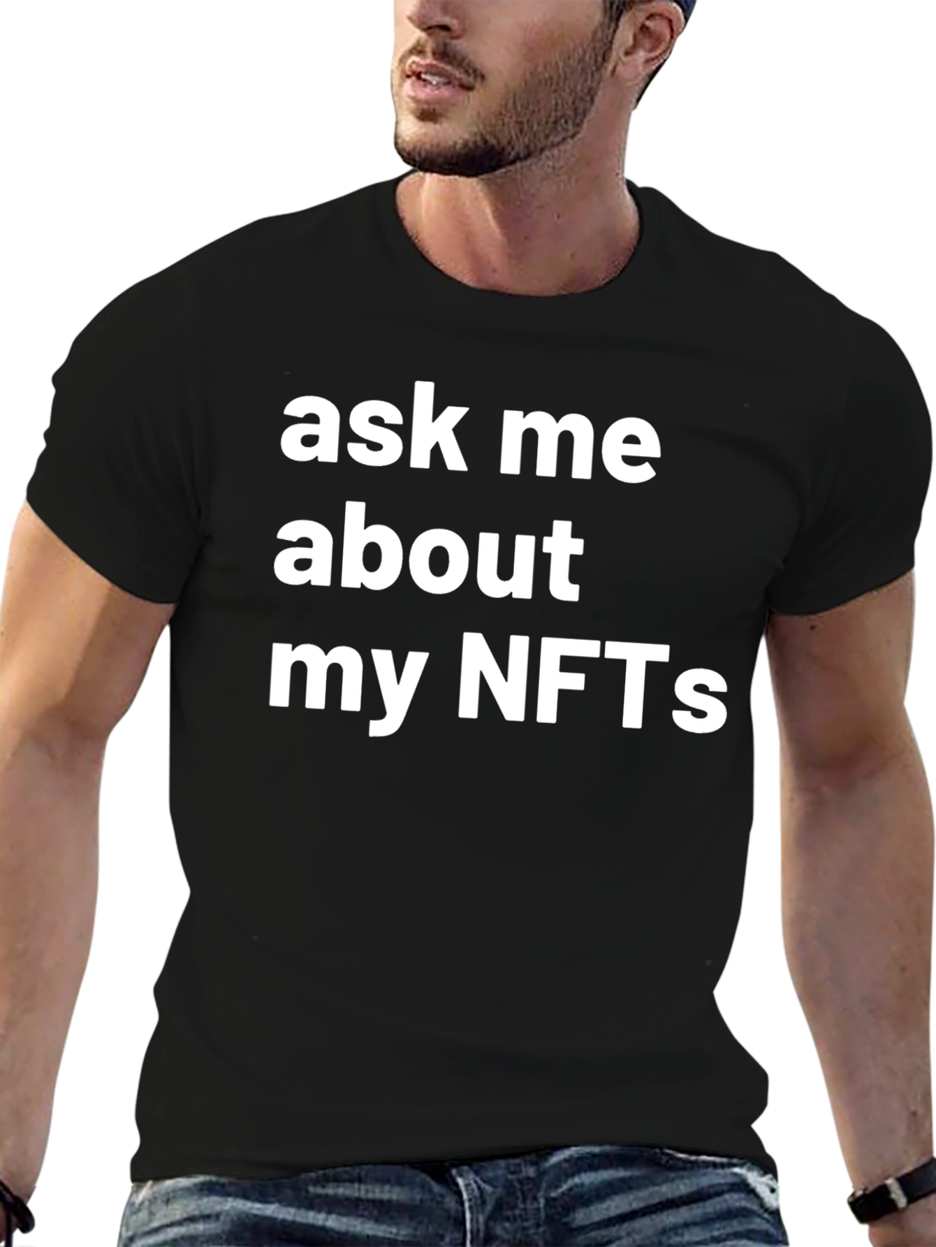 Ask Me About My NFTs Graphic Tee - Black