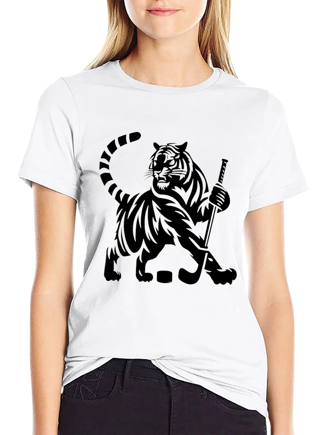 Tiger Hockey Graphic T-Shirt - Cool Animal Tee