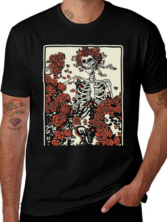 Grateful Dead Skeleton & Roses Graphic T-Shirt