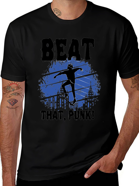 Beat That Punk! Skater Graphic Tee - Black