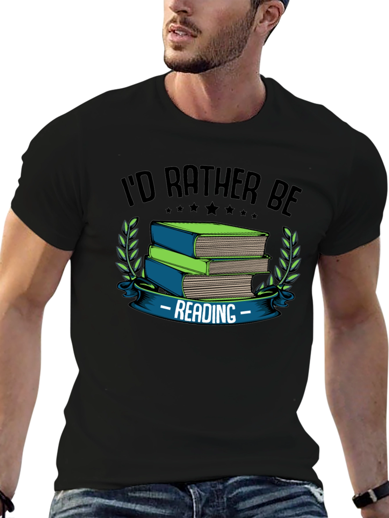 Id Rather Be Reading T-Shirt Bookworm Graphic Tee