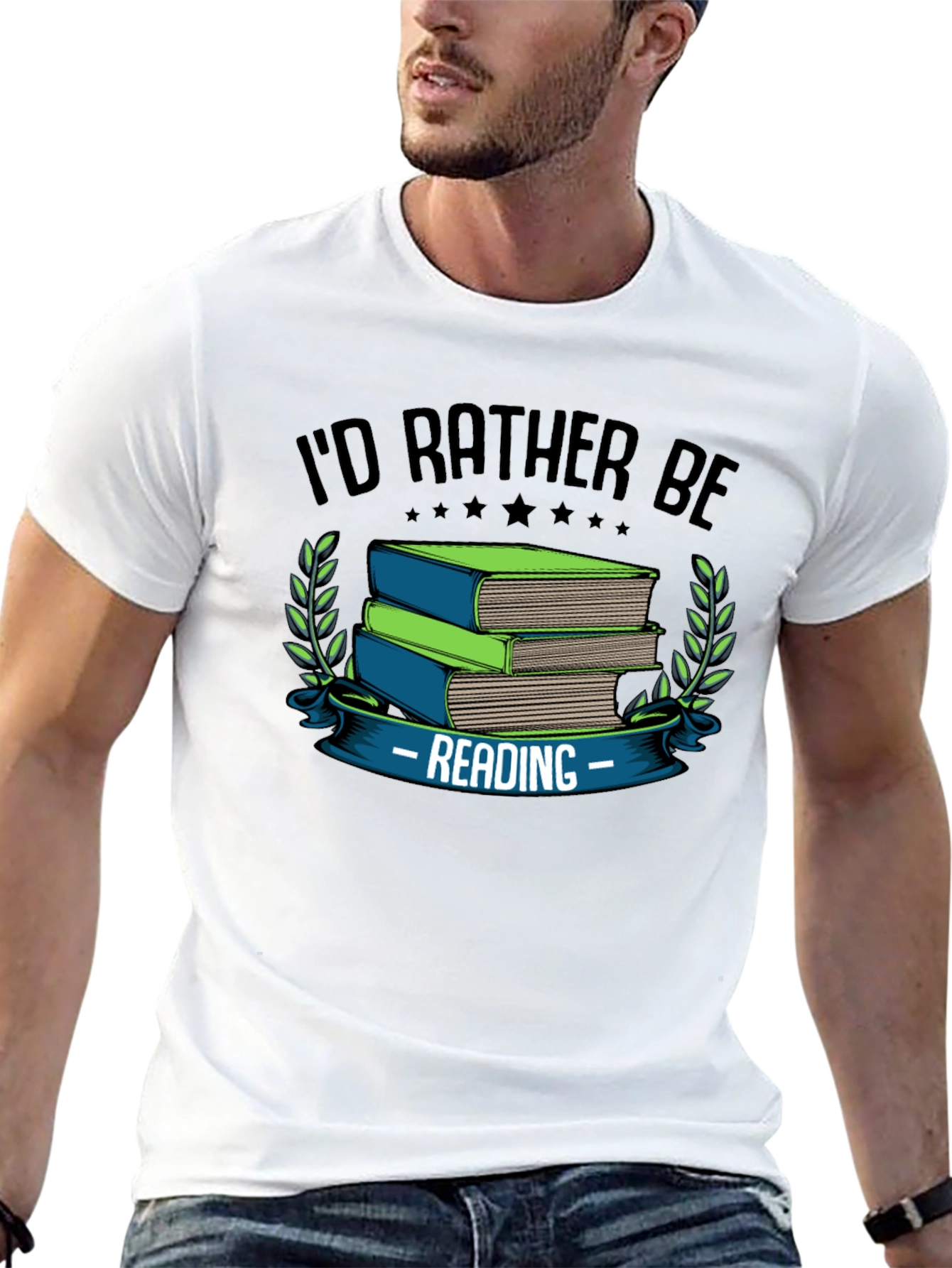 Id Rather Be Reading T-Shirt Bookworm Graphic Tee
