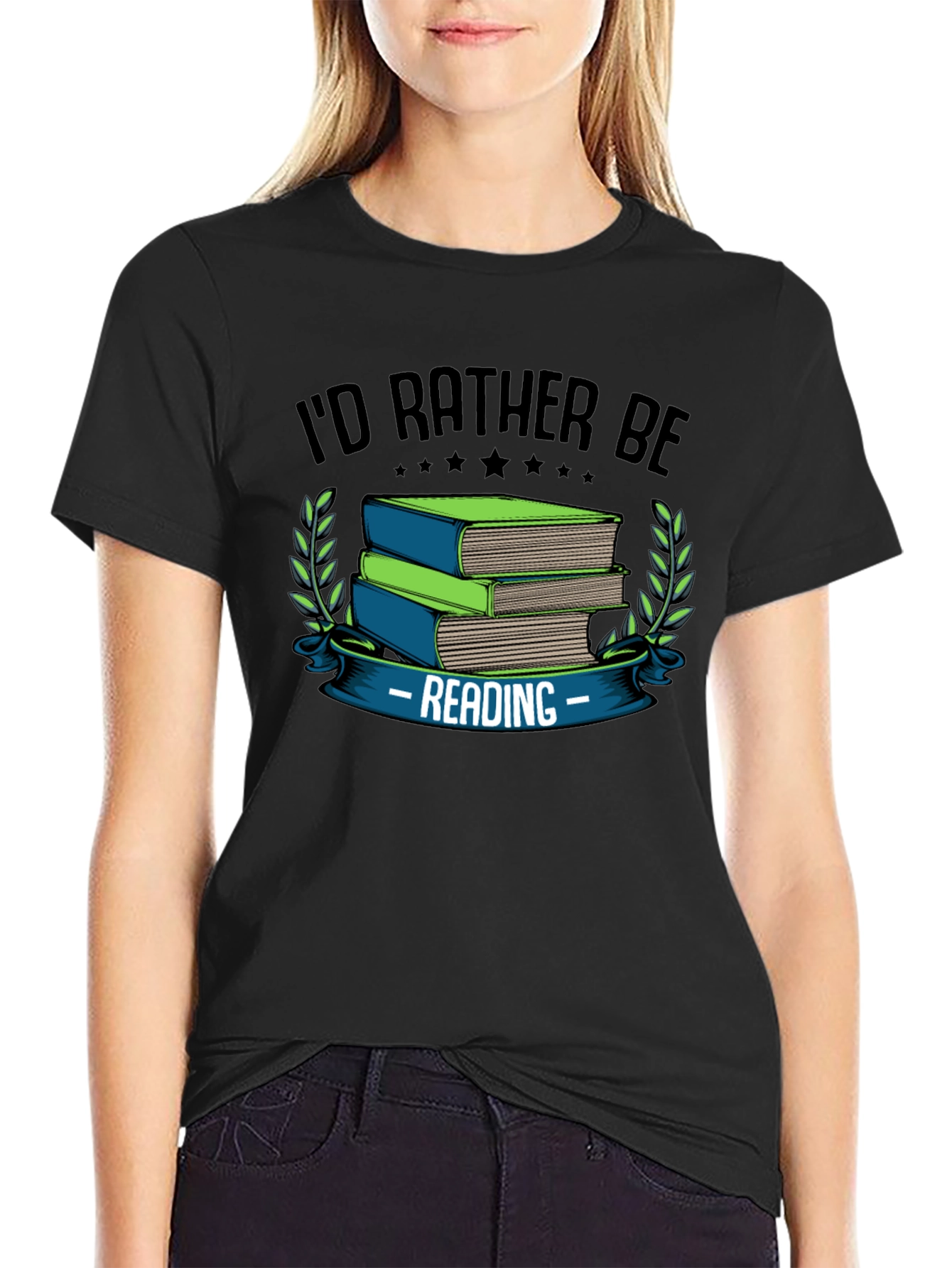 Id Rather Be Reading T-Shirt Bookworm Graphic Tee
