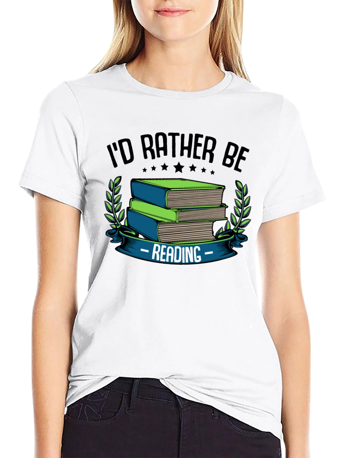 Id Rather Be Reading T-Shirt Bookworm Graphic Tee