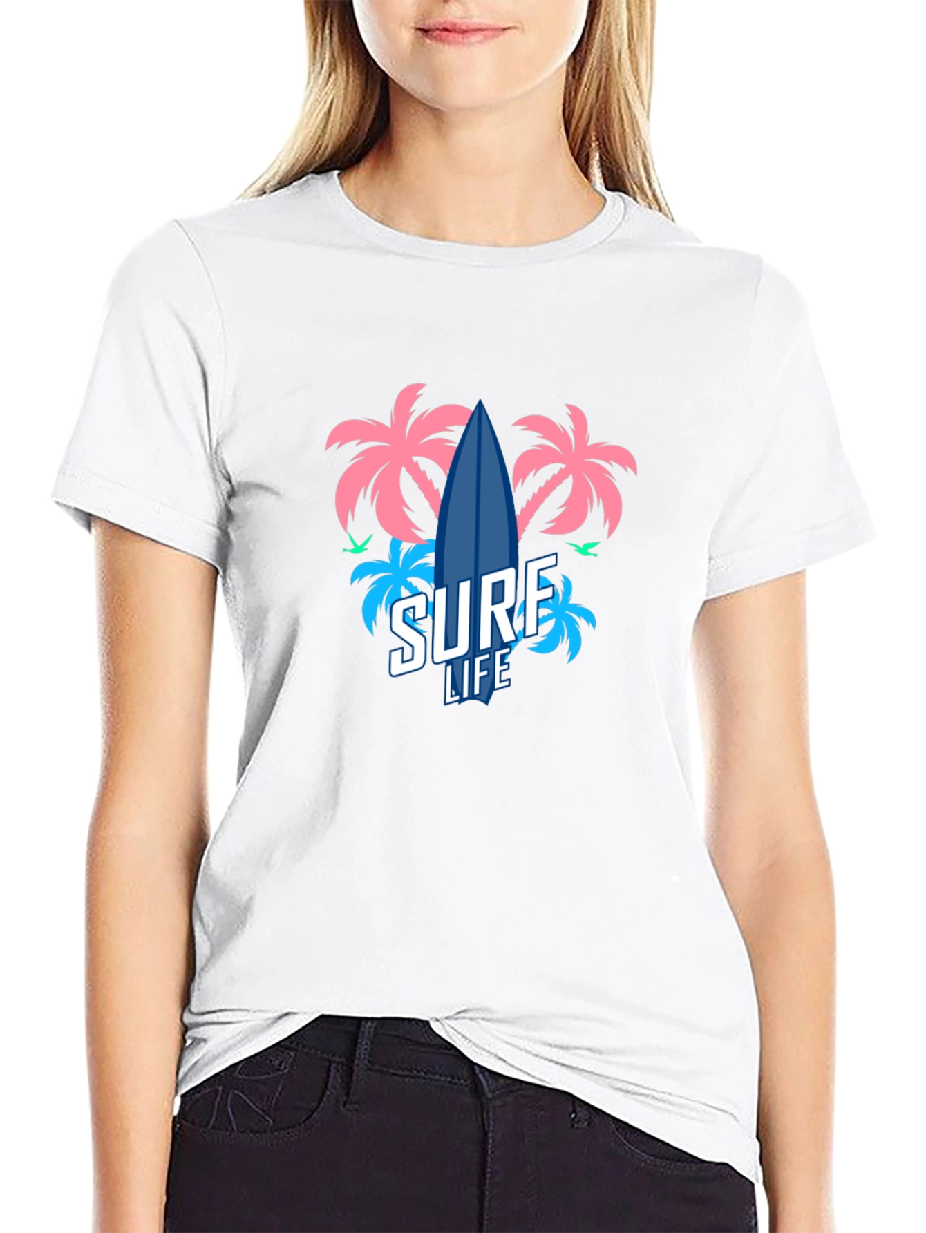 Surf Life T-Shirt - Tropical Beach Design