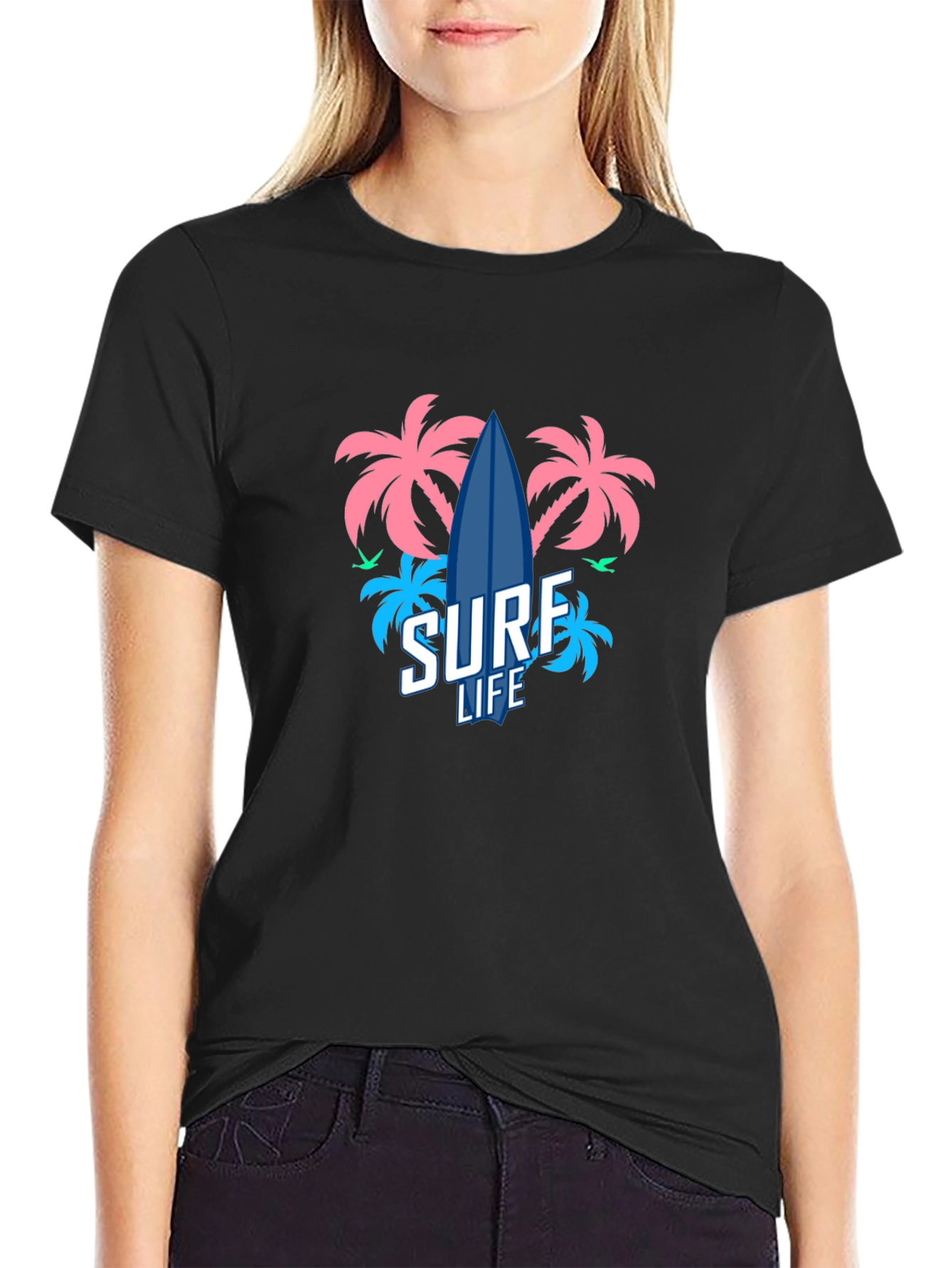 Surf Life T-Shirt - Tropical Beach Design