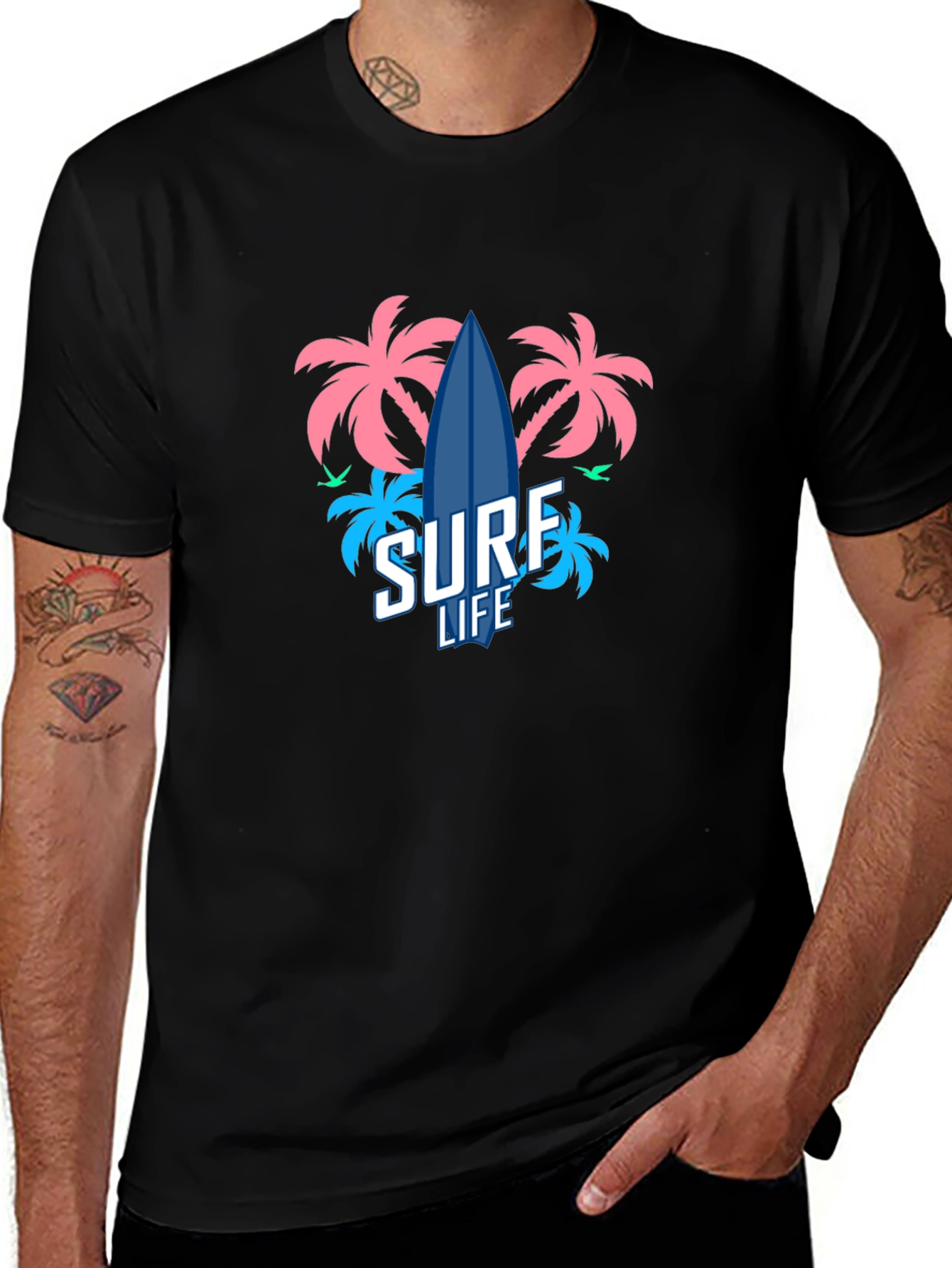 Surf Life T-Shirt - Tropical Beach Design