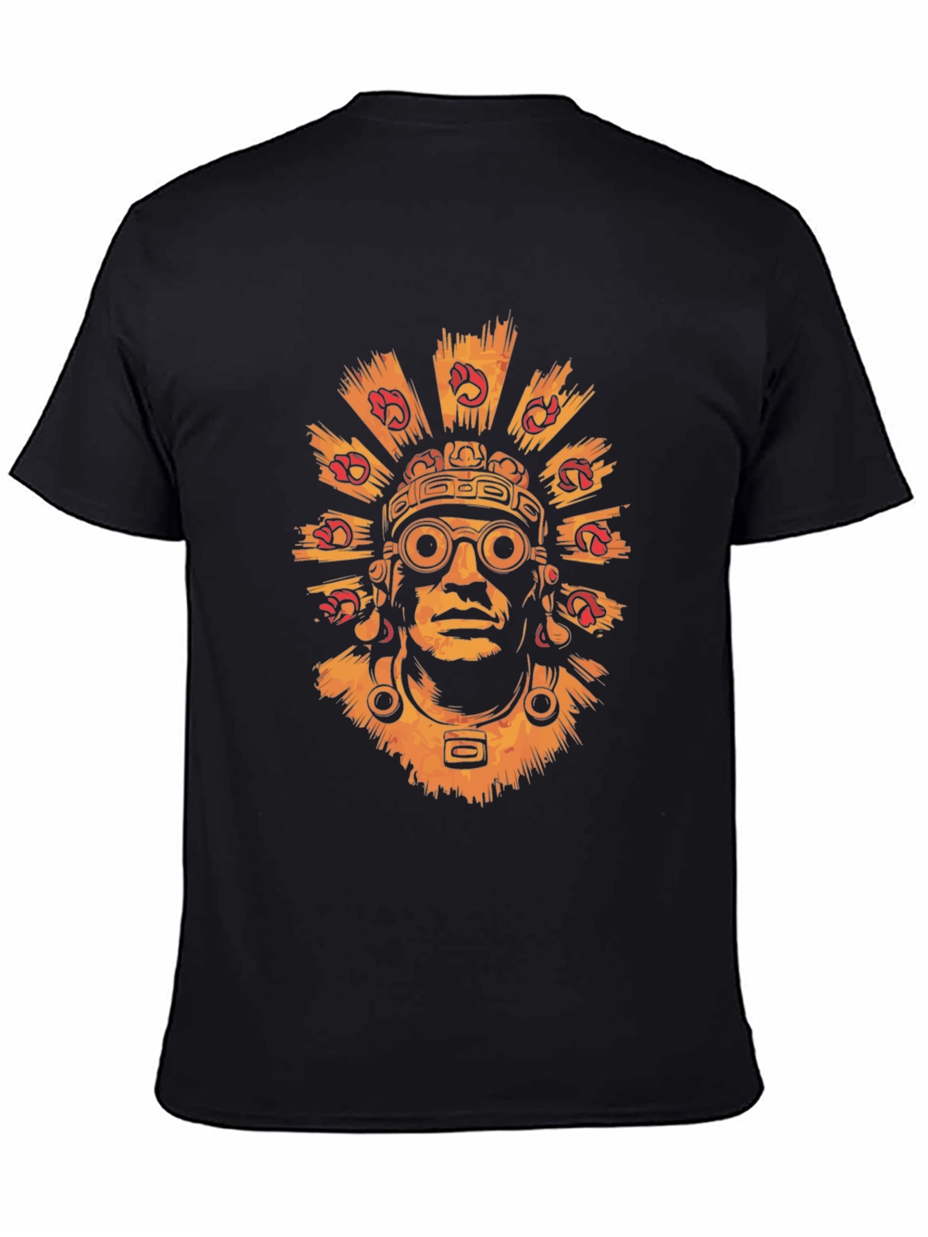 Aztec Warrior Graphic Tee - Stylish Black T-Shirt