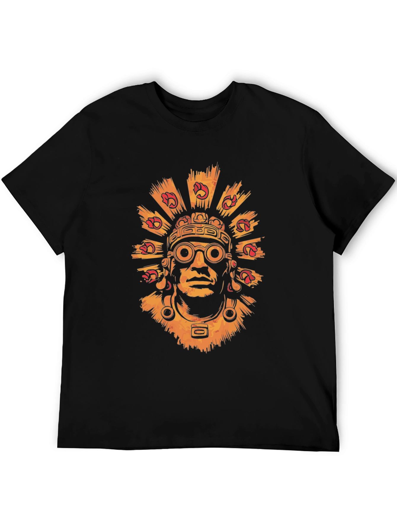 Aztec Warrior Graphic Tee - Stylish Black T-Shirt