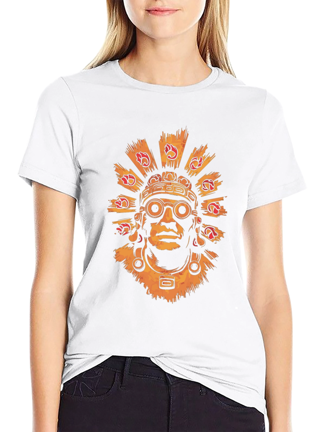 Aztec Warrior Graphic Tee - Stylish Black T-Shirt