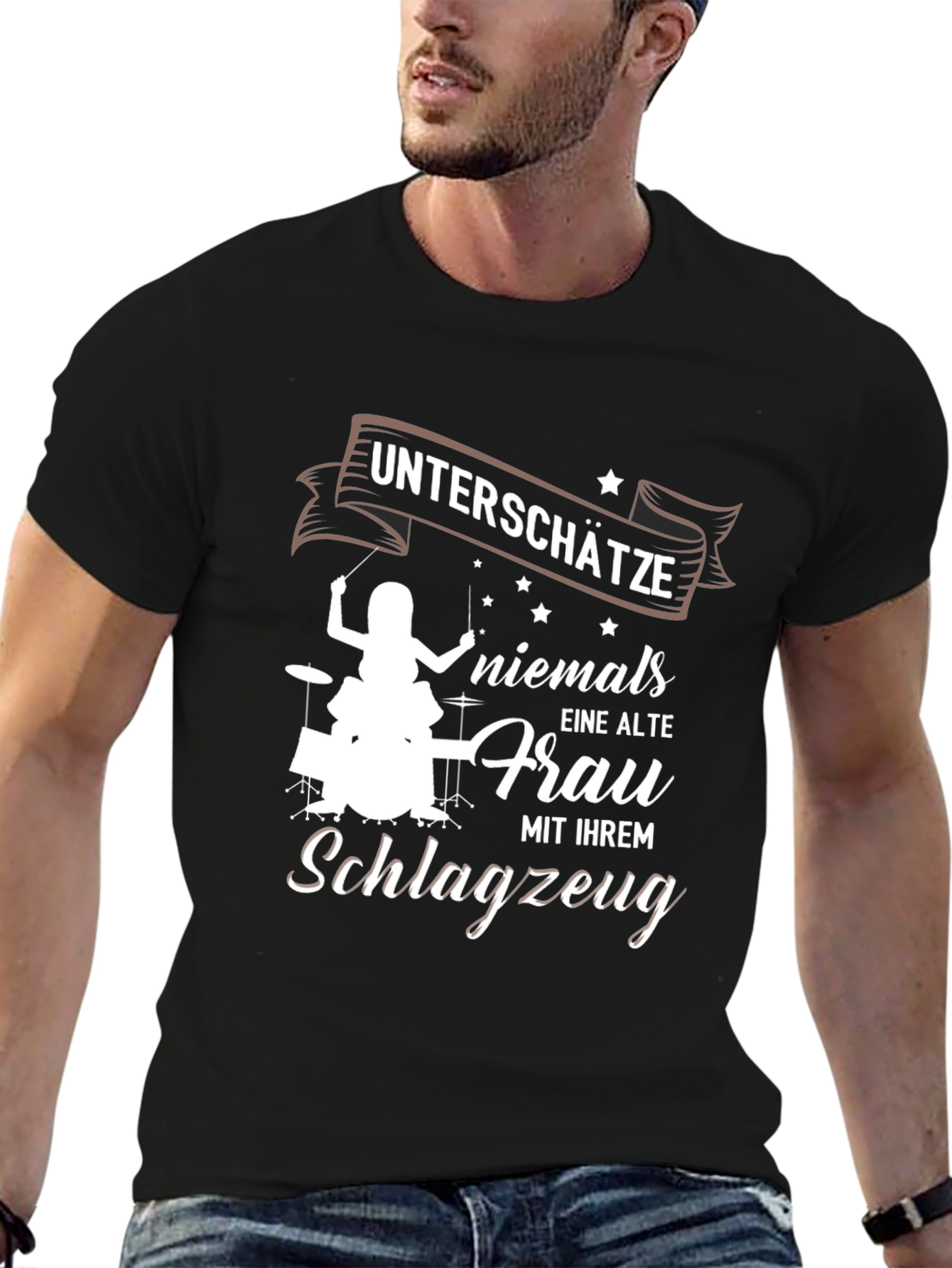 Unterschätze Niemals T-Shirt - Drummerin Design