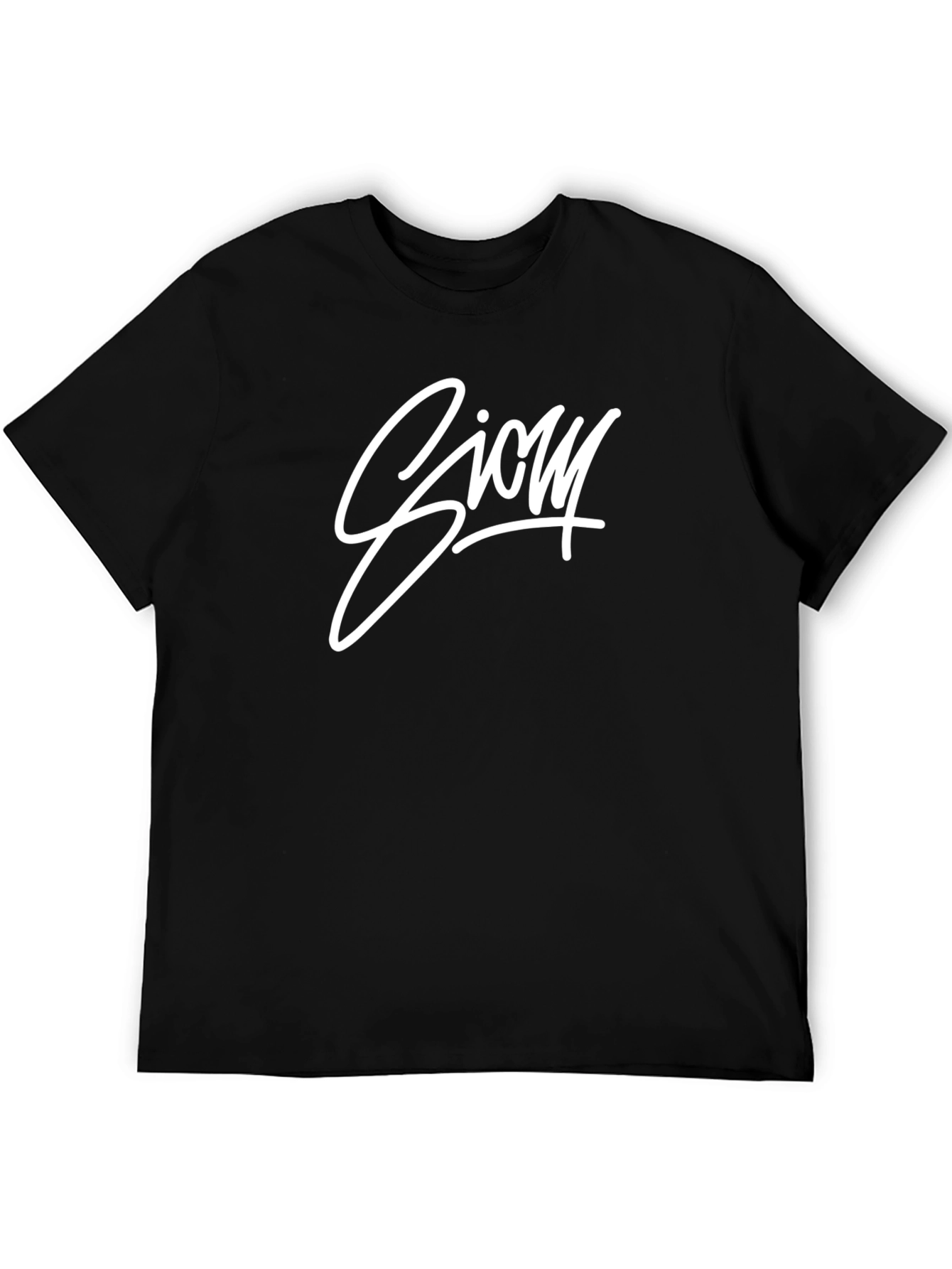 Stylish Black T-Shirt with White Glory Script Design