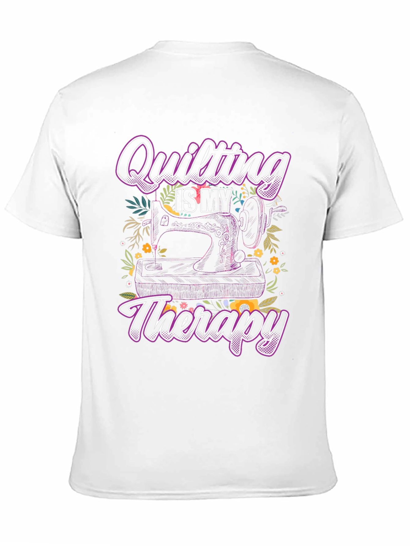 Quilting is My Therapy Black T-Shirt