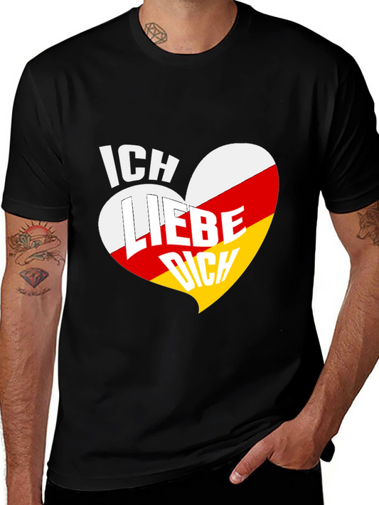 Ich Liebe Dich Heart Graphic Tee - Black