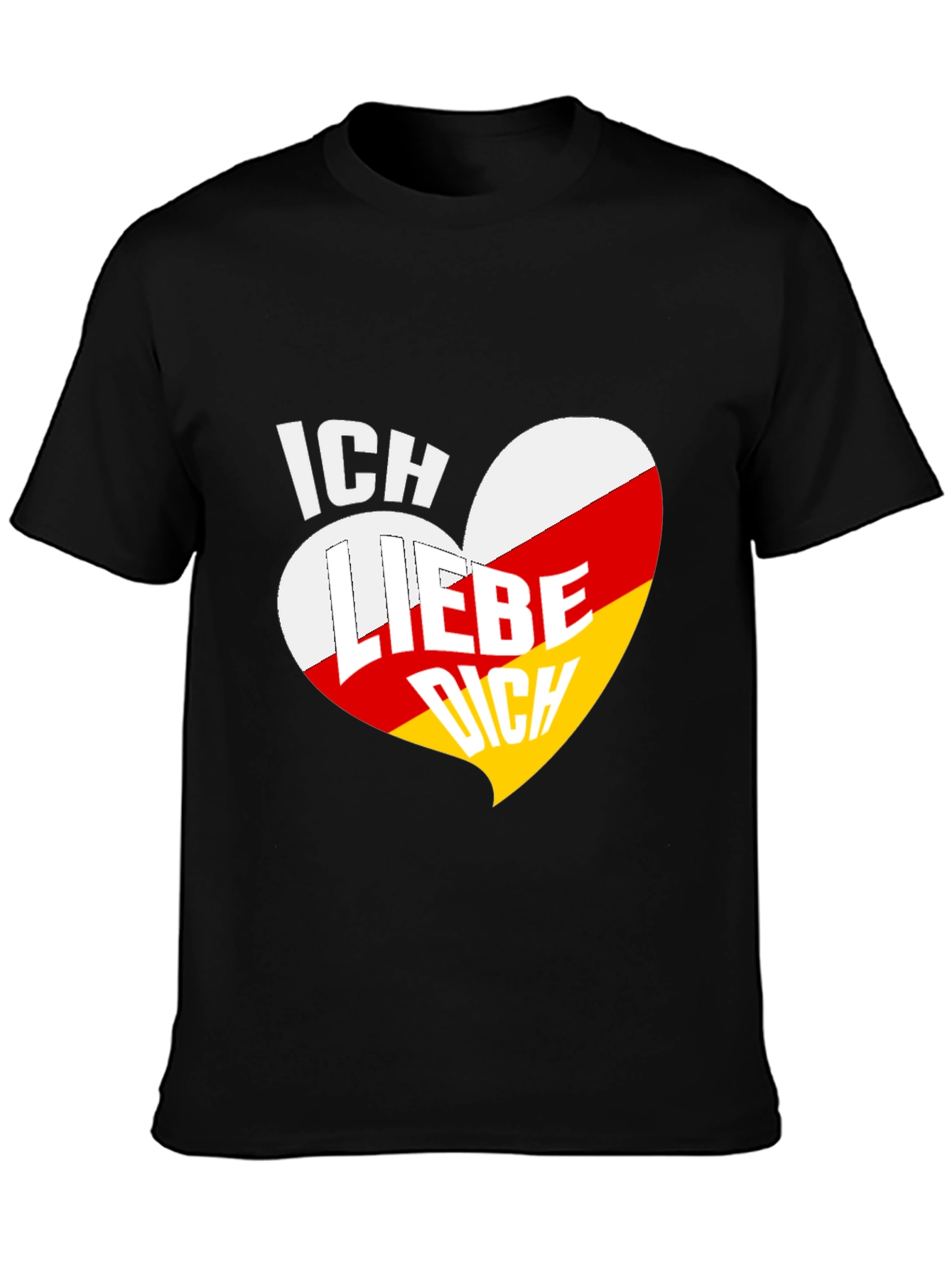 Ich Liebe Dich Heart Graphic Tee - Black