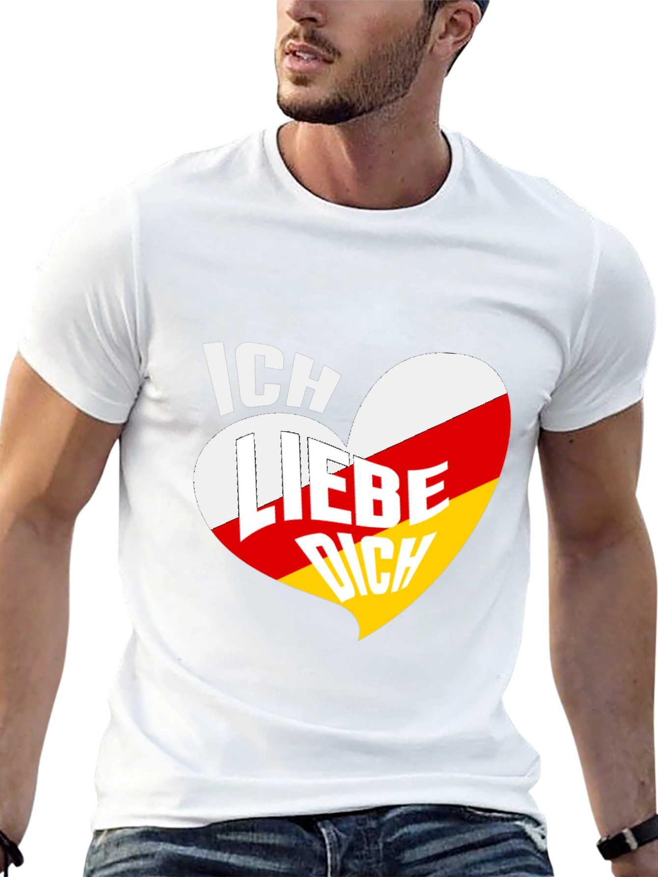 Ich Liebe Dich Heart Graphic Tee - Black