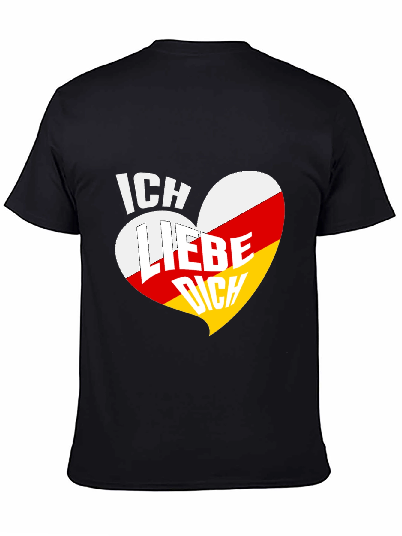 Ich Liebe Dich Heart Graphic Tee - Black