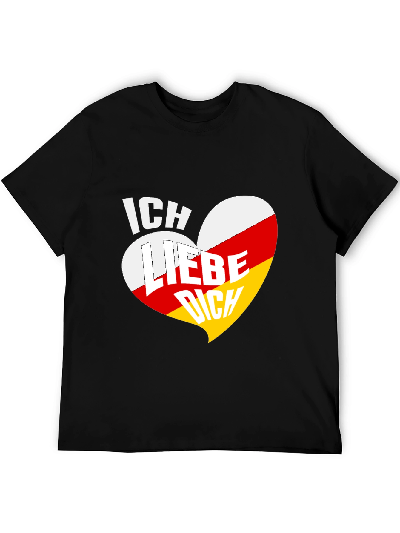 Ich Liebe Dich Heart Graphic Tee - Black