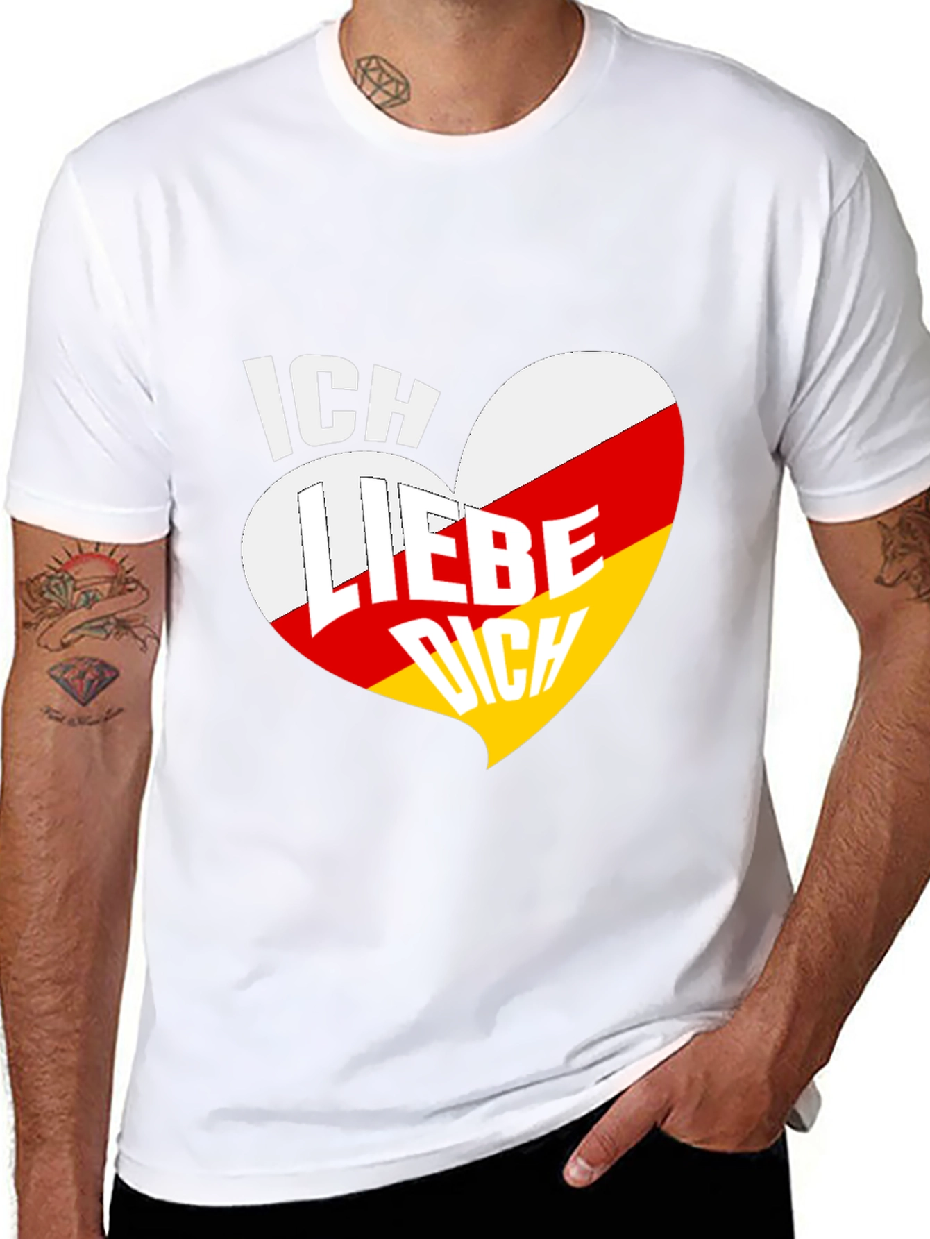 Ich Liebe Dich Heart Graphic Tee - Black