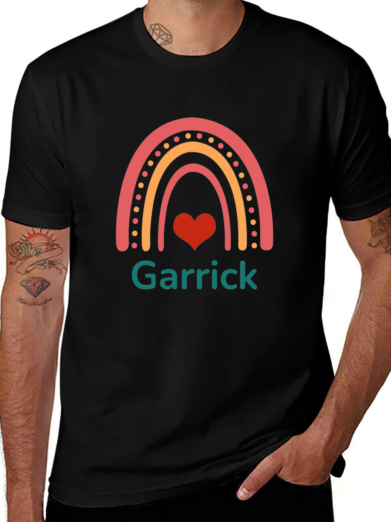 Rainbow Heart Personalized T-Shirt