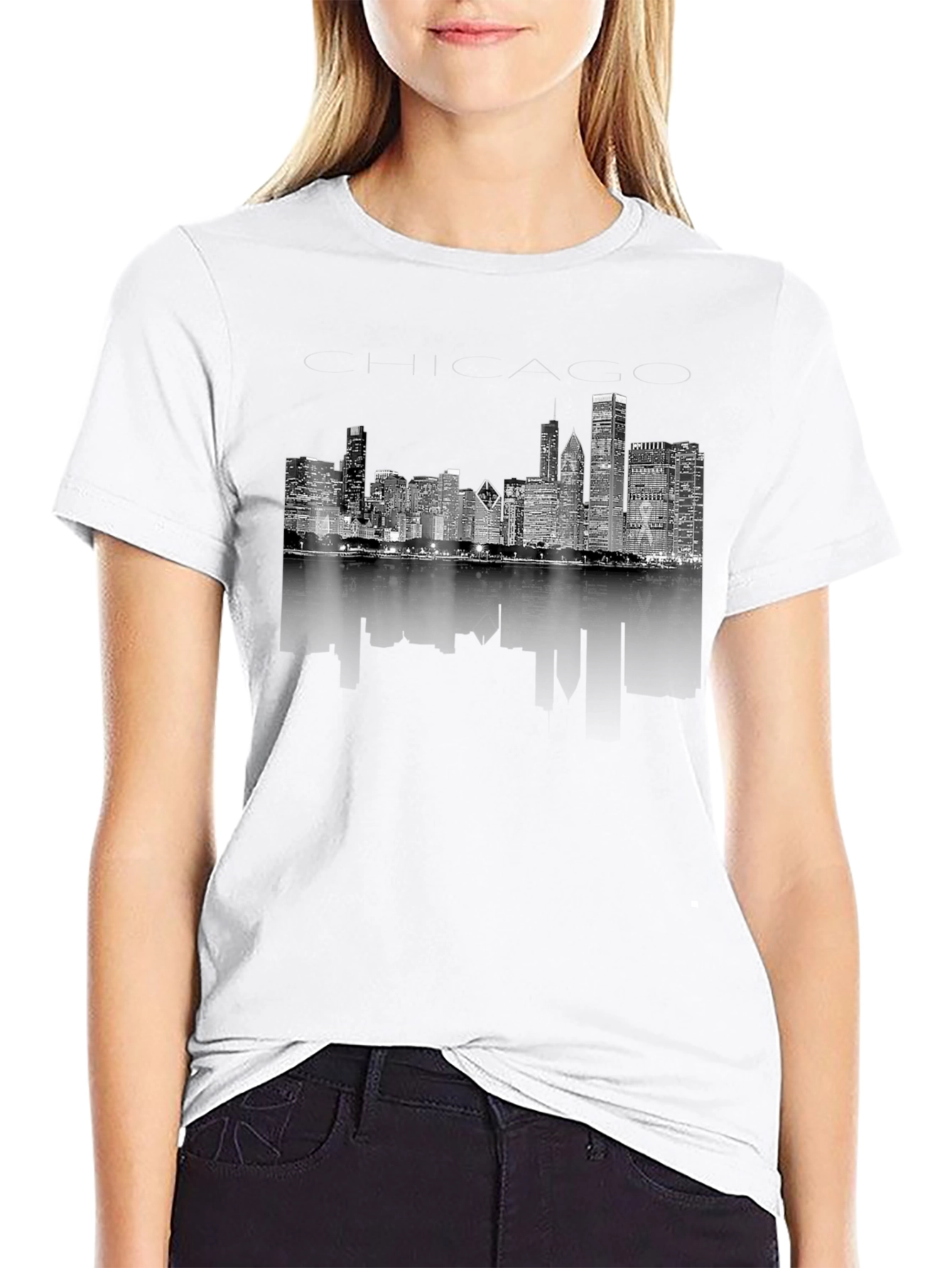 Chicago Skyline Black T-Shirt