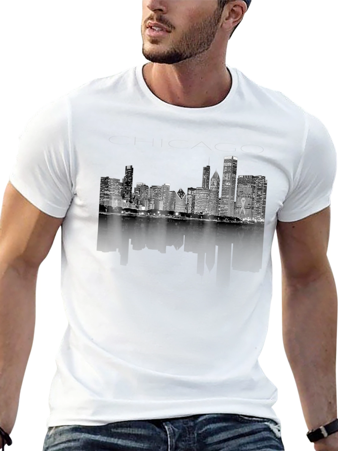 Chicago Skyline Black T-Shirt