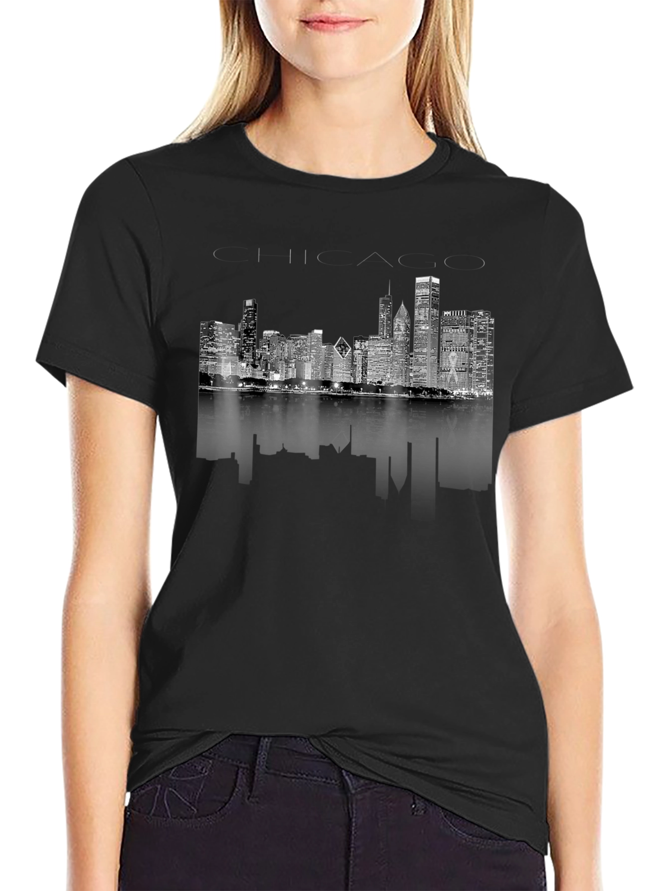 Chicago Skyline Black T-Shirt