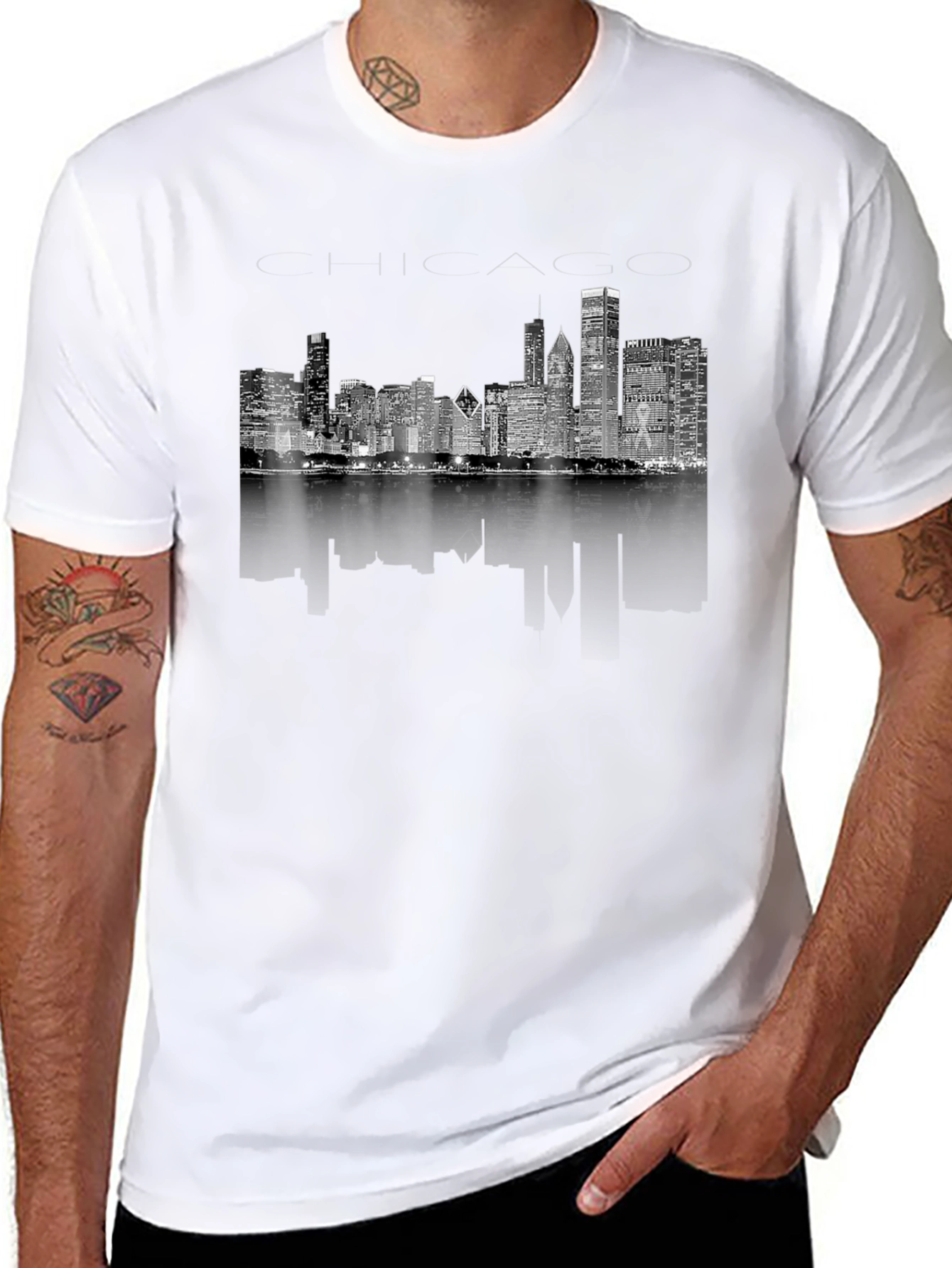 Chicago Skyline Black T-Shirt