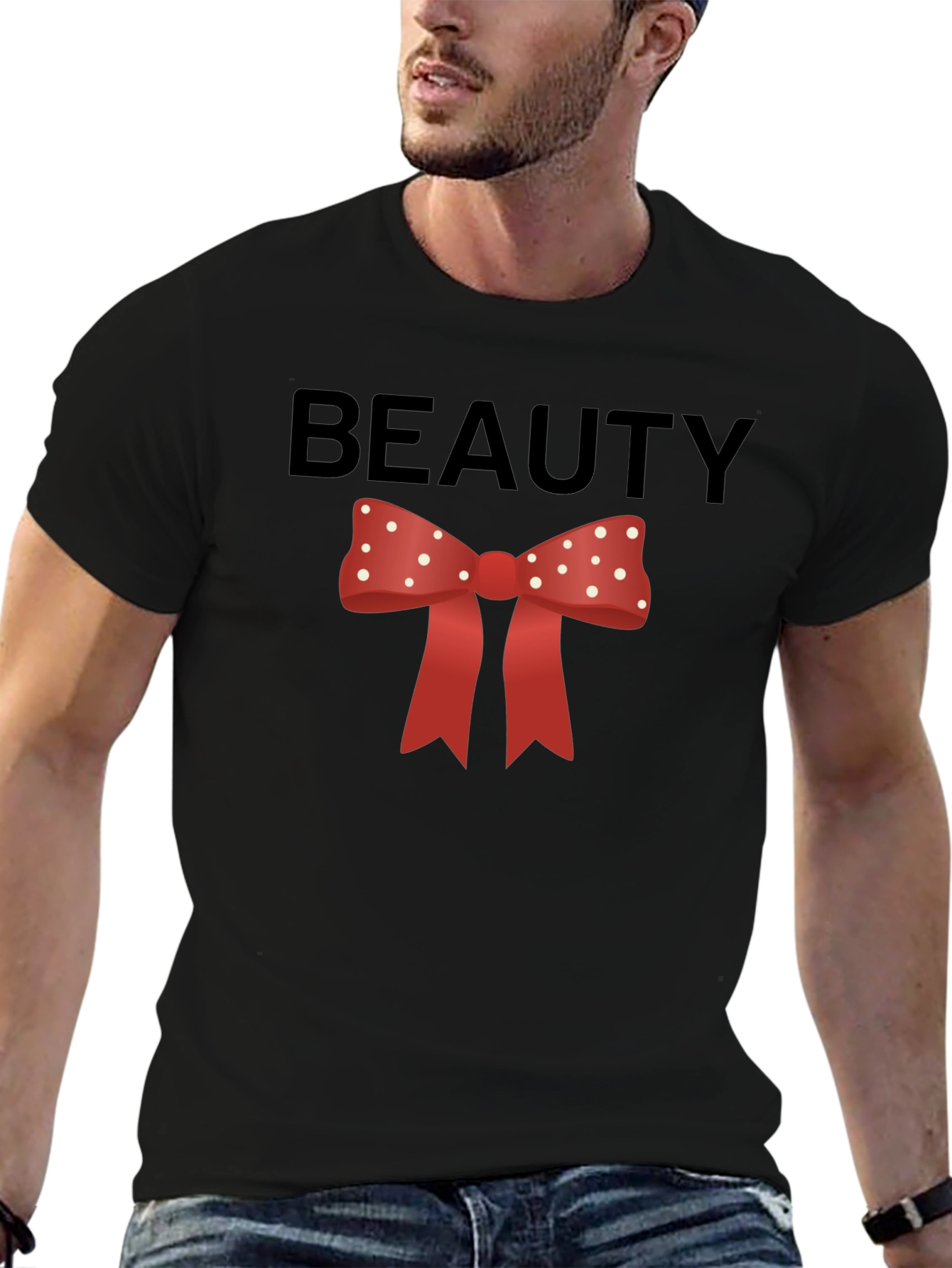 Beauty Bow Tie Graphic Tee - Stylish & Fun