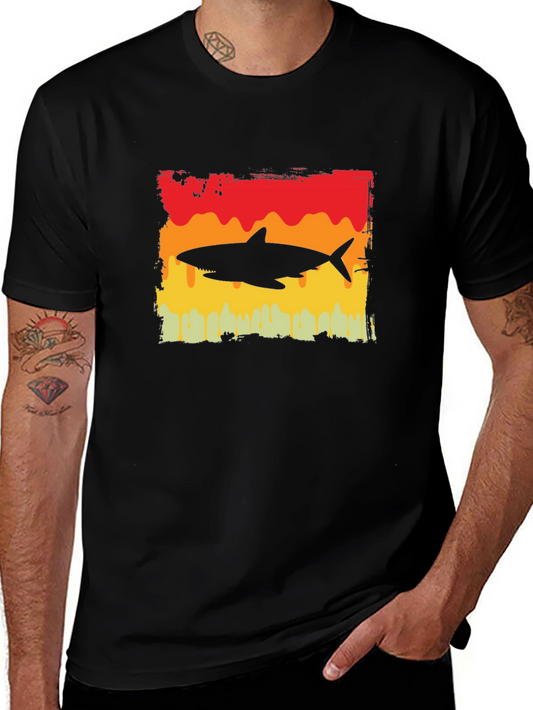 Retro Shark Graphic T-Shirt - Stylish Cotton Tee