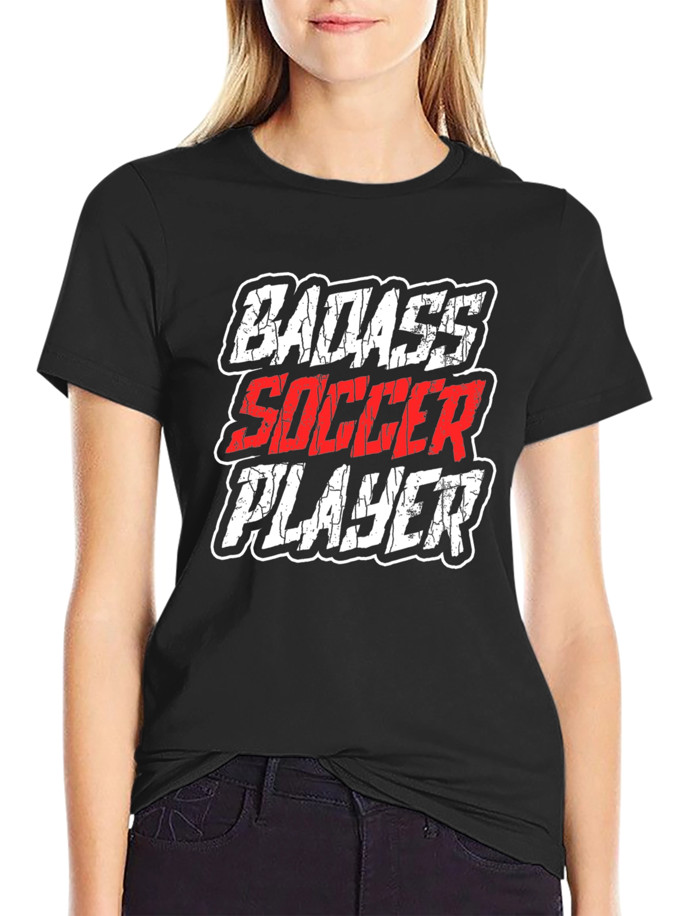 Badass Soccer Player Graphic T-Shirt