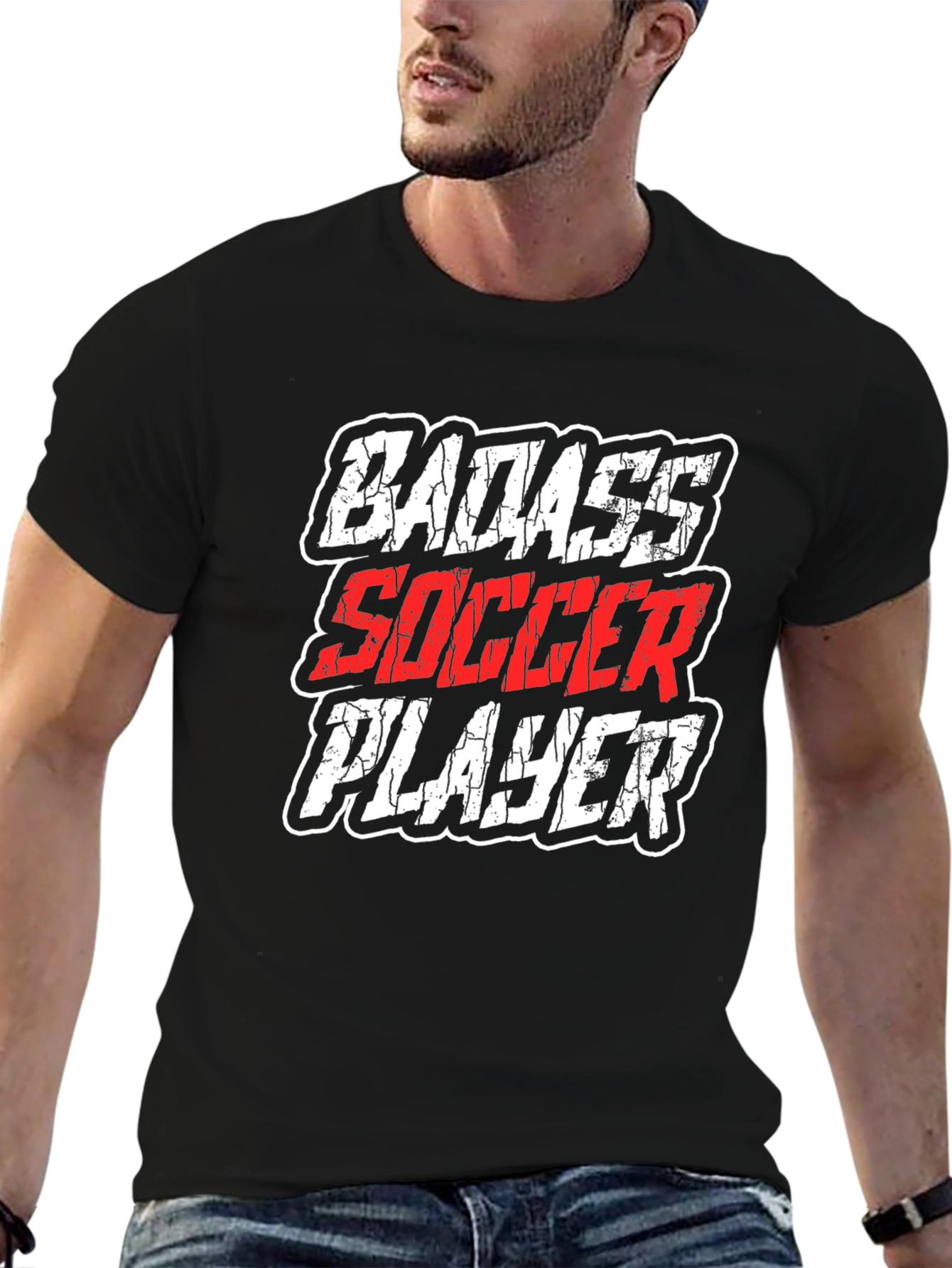 Badass Soccer Player Graphic T-Shirt