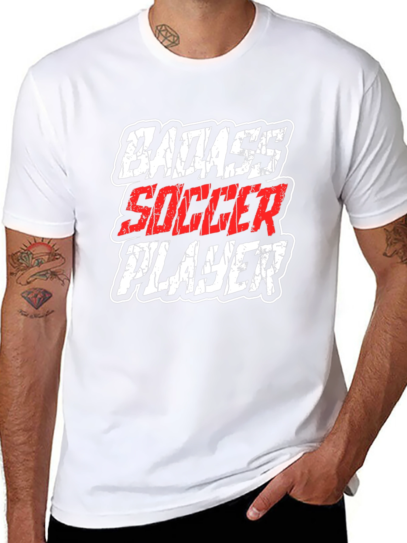 Badass Soccer Player Graphic T-Shirt