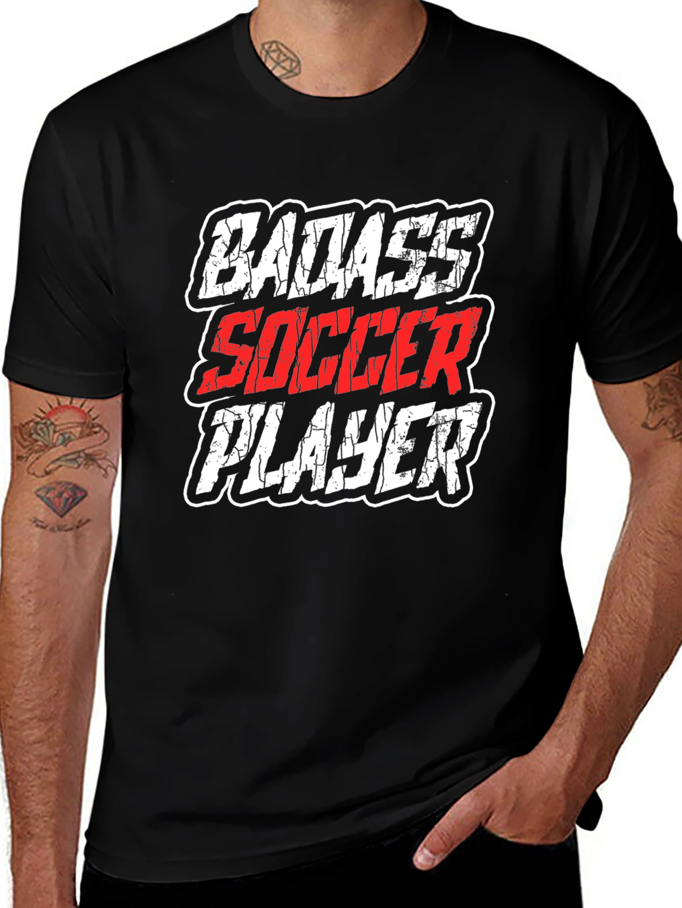 Badass Soccer Player Graphic T-Shirt