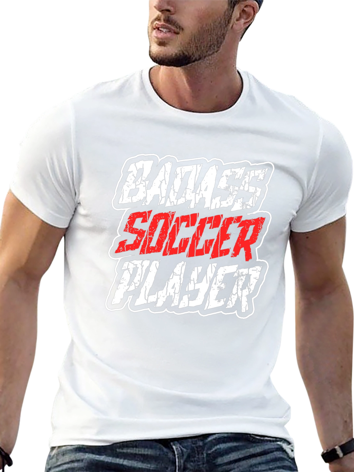 Badass Soccer Player Graphic T-Shirt