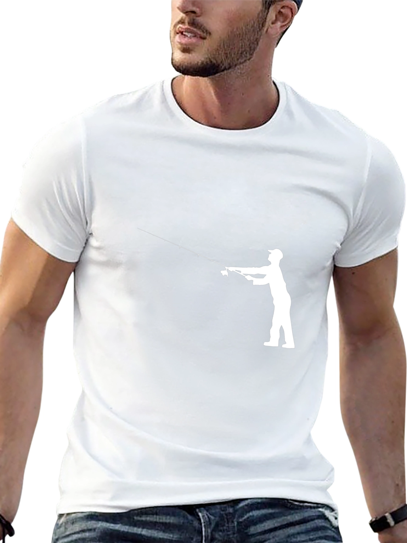 Fishing Silhouette Black T-Shirt