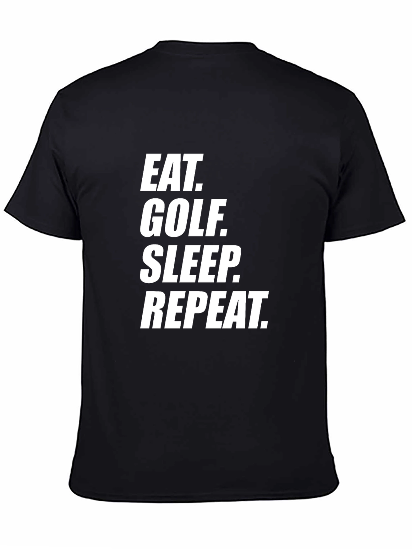 Eat Golf Sleep Repeat Black Graphic T-Shirt