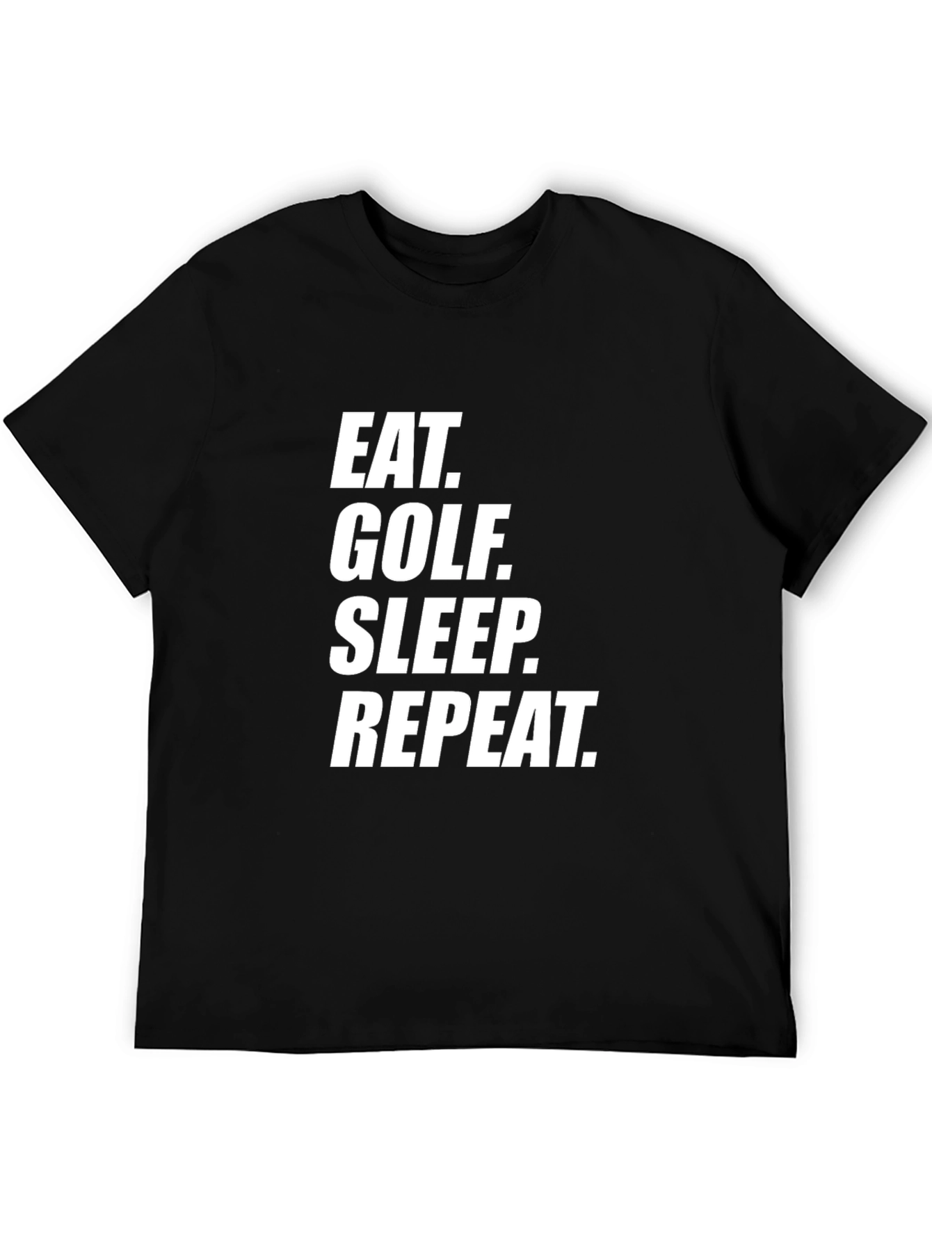 Eat Golf Sleep Repeat Black Graphic T-Shirt