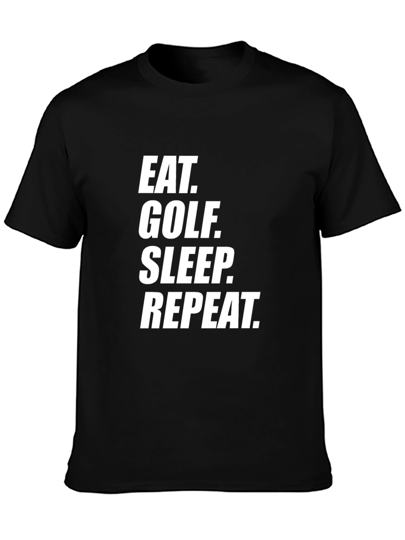 Eat Golf Sleep Repeat Black Graphic T-Shirt