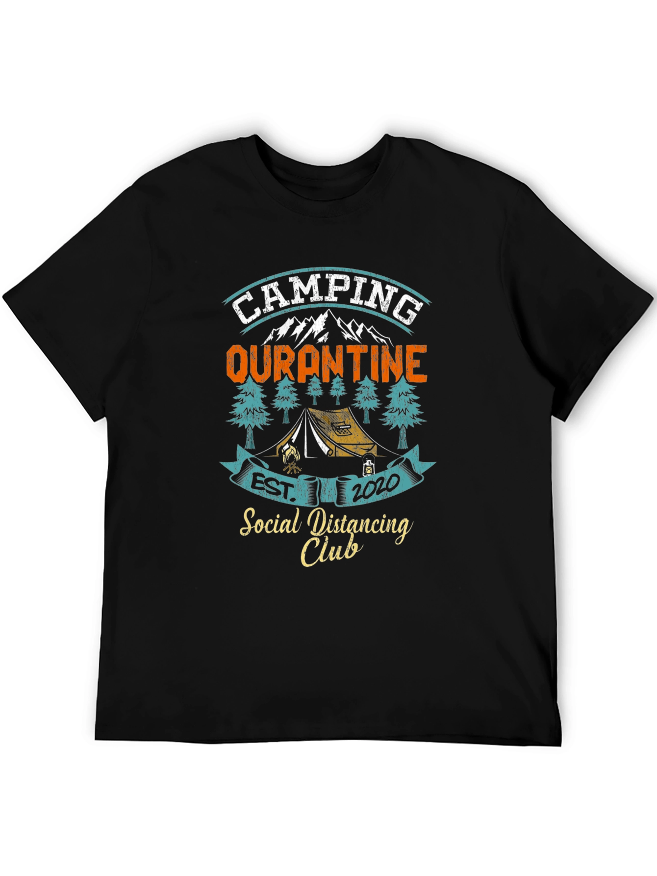 Camping Quarantine 2020 Social Distancing Club T-Shirt
