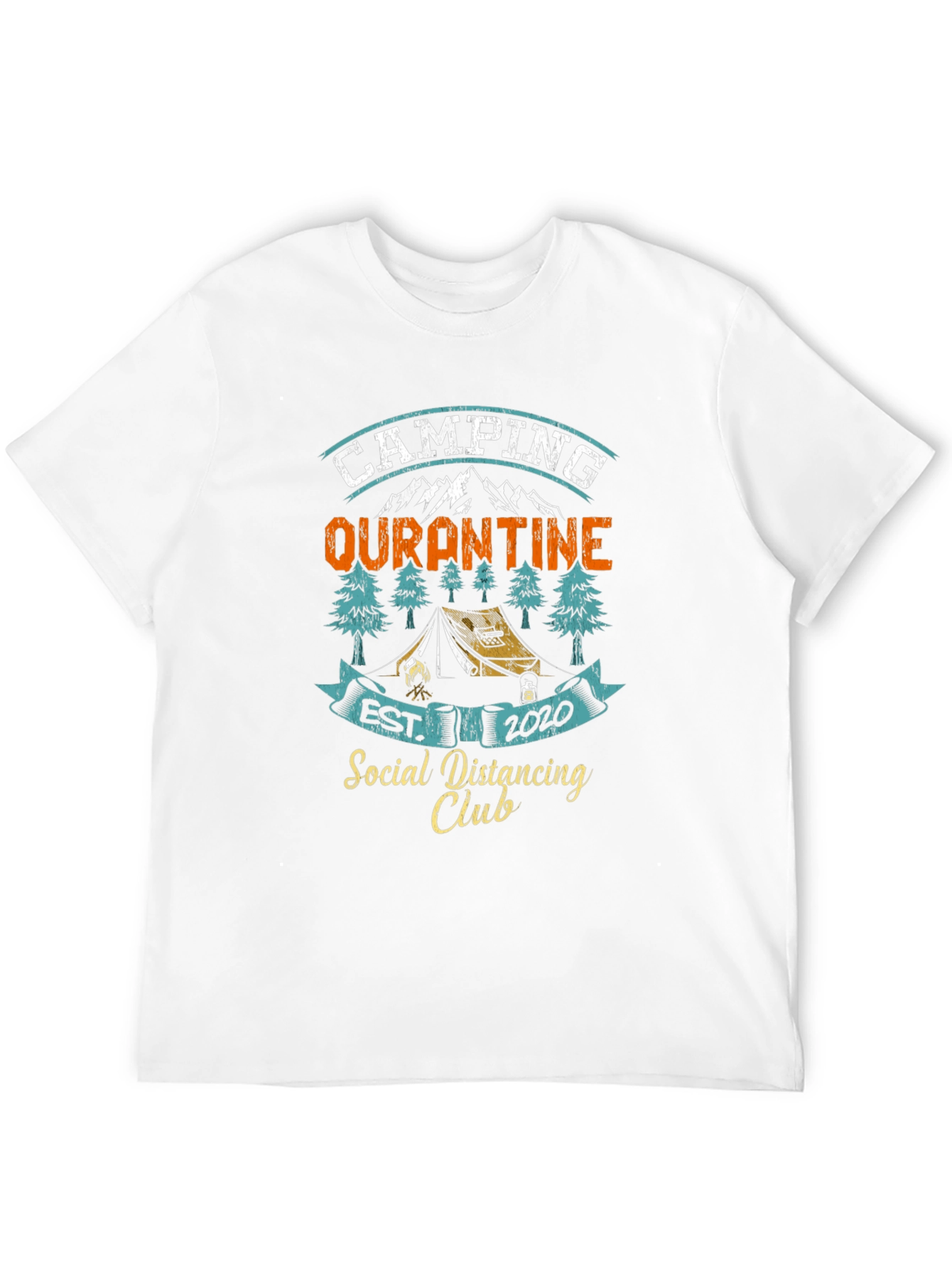 Camping Quarantine 2020 Social Distancing Club T-Shirt