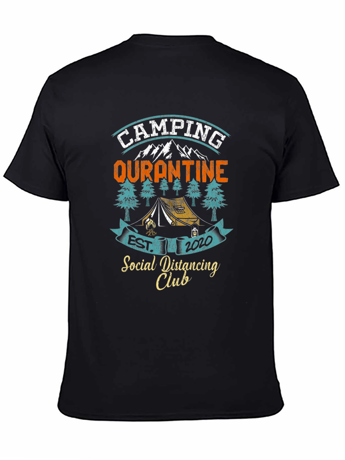 Camping Quarantine 2020 Social Distancing Club T-Shirt